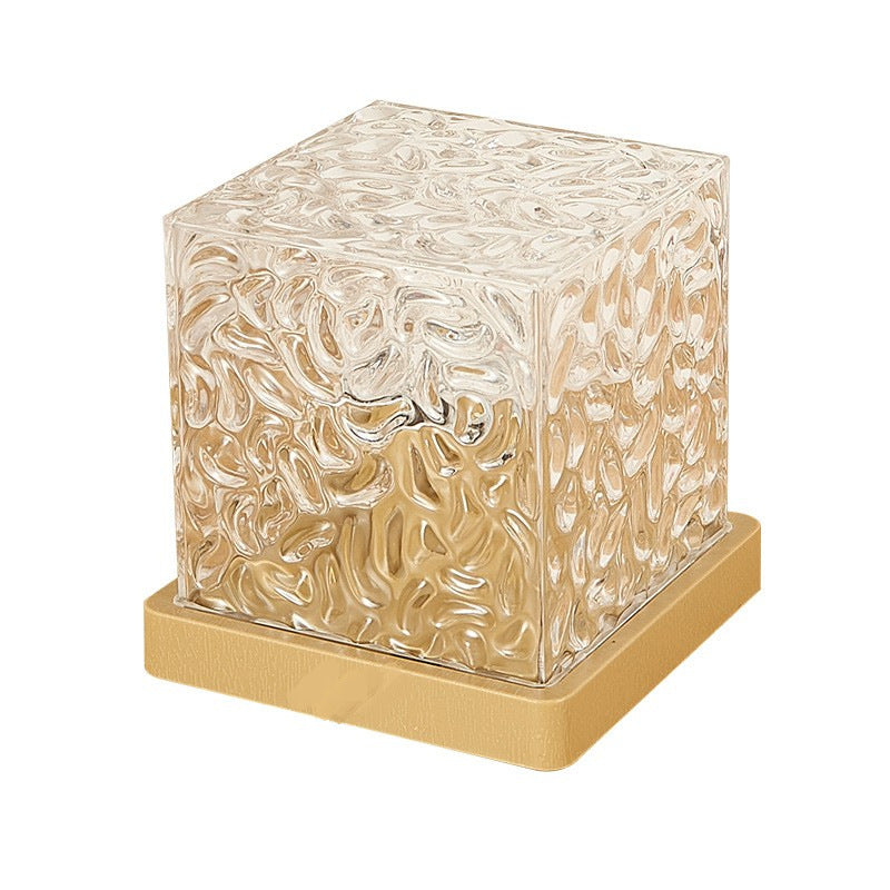 Křišťálová LED lampa s efektem vodní hladiny – Aurora Cube